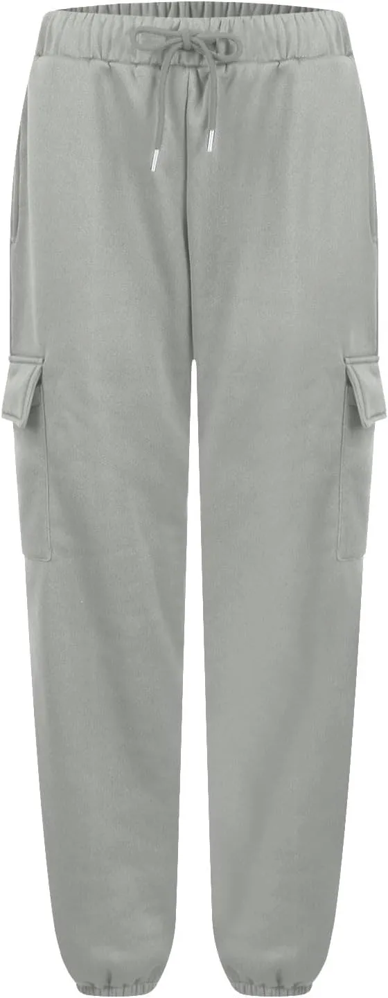 Cotton Joggers for Women Baggy Drawstring High Waisted Baggy Sweatpants Athletic Work Cargo Pants with Pockets