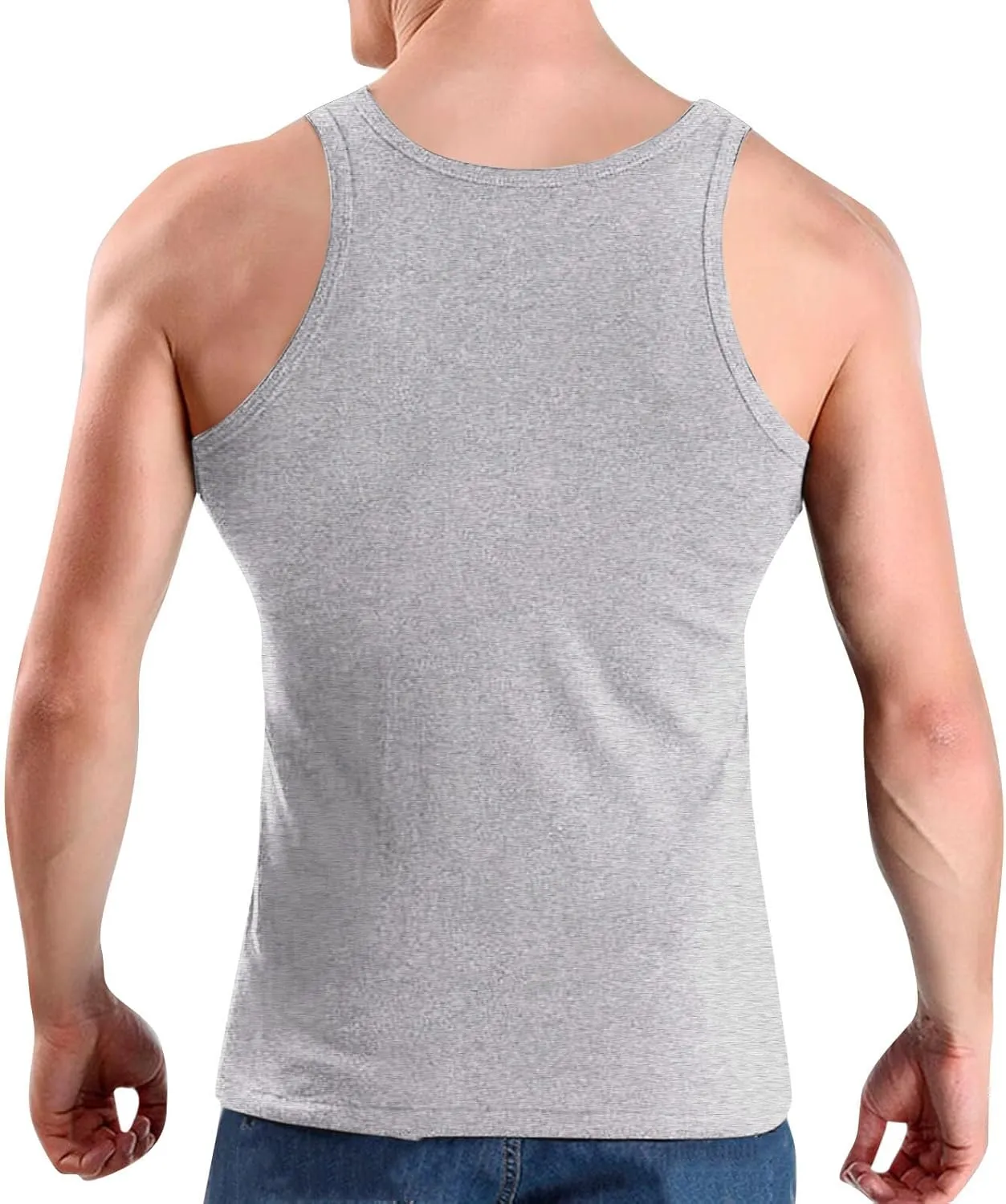 Cotton Sleeveless Workout T Shirts for Mens Casual Lightweight Quick Dry Muscle Shirt Summer Running Tank Tops