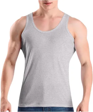 Cotton Sleeveless Workout T Shirts for Mens Casual Lightweight Quick Dry Muscle Shirt Summer Running Tank Tops