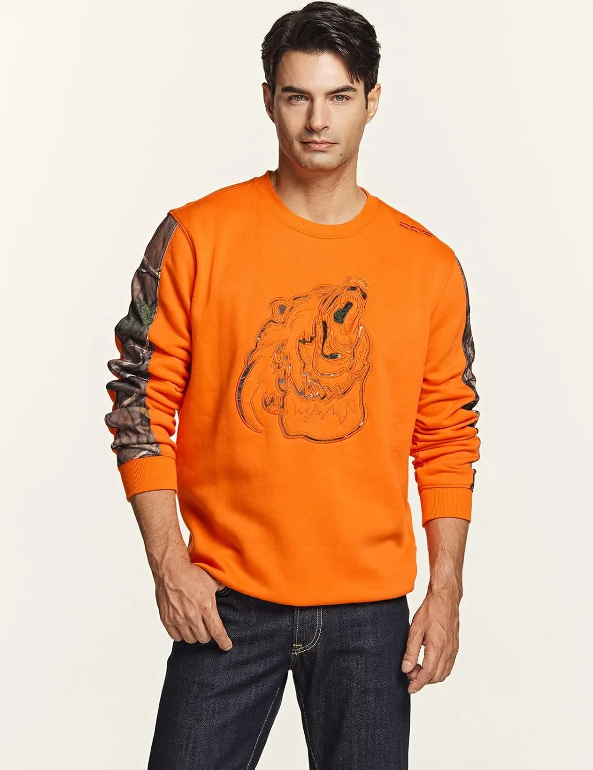 CQR Men's Fleece Crewneck Sweatshirt, Winter Outdoor Performance Pullover, Crew Fleece Lined Hunting Sweatshirts