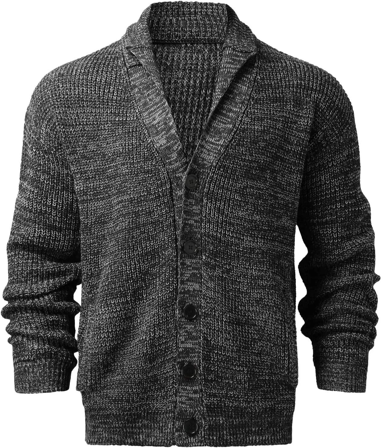 CRNTCEM Mens Casual Shawl Collar Cardigan Sweater Cable Knit Button Chunky Winter Thick Thermal Open Front Cardigan Coats