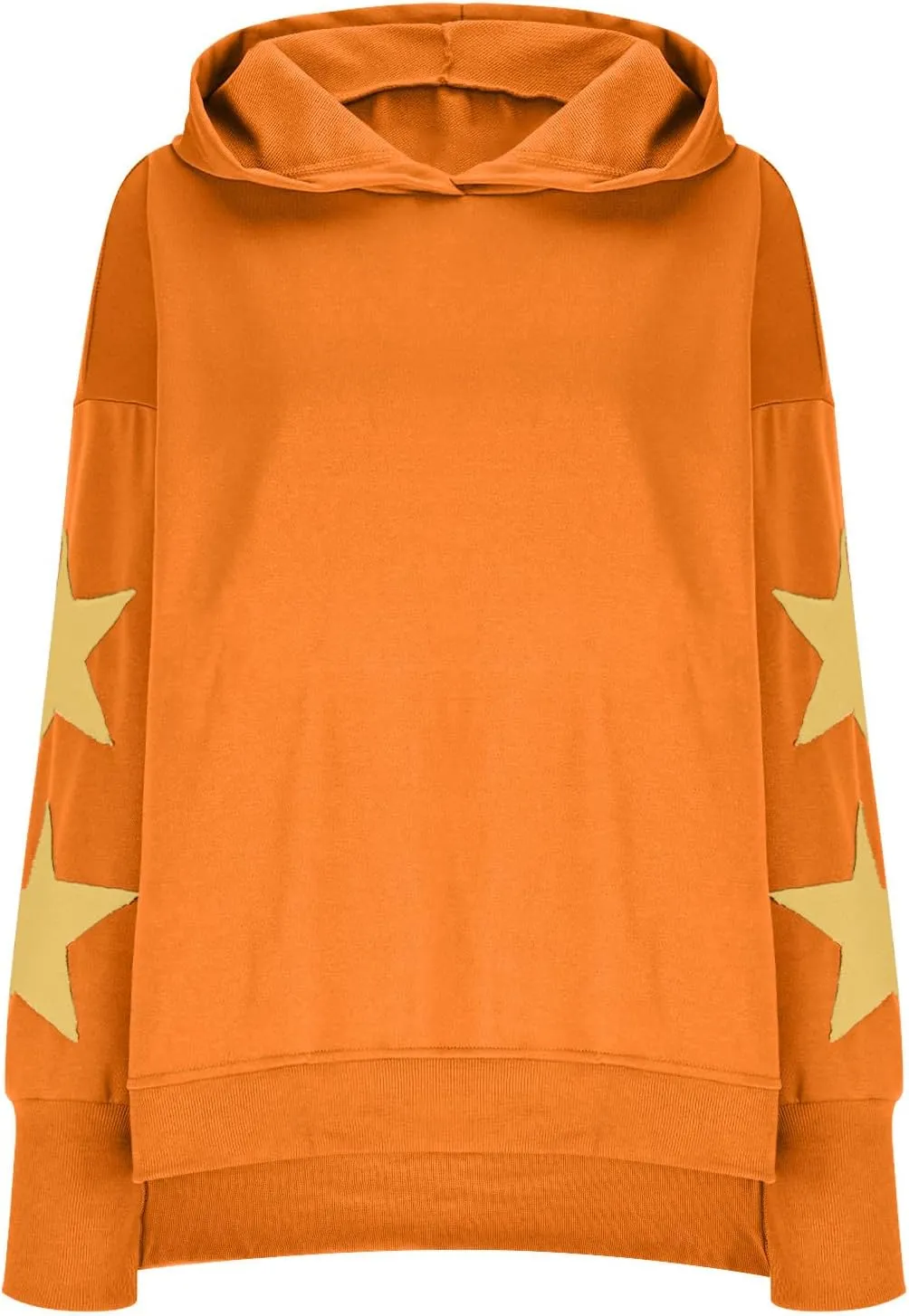 Cute Hoodies For Women Trendy 2024 Oversized Star Print Hooded Sweatshirt Side Slit Fall Pullover Tops y2k Clothes