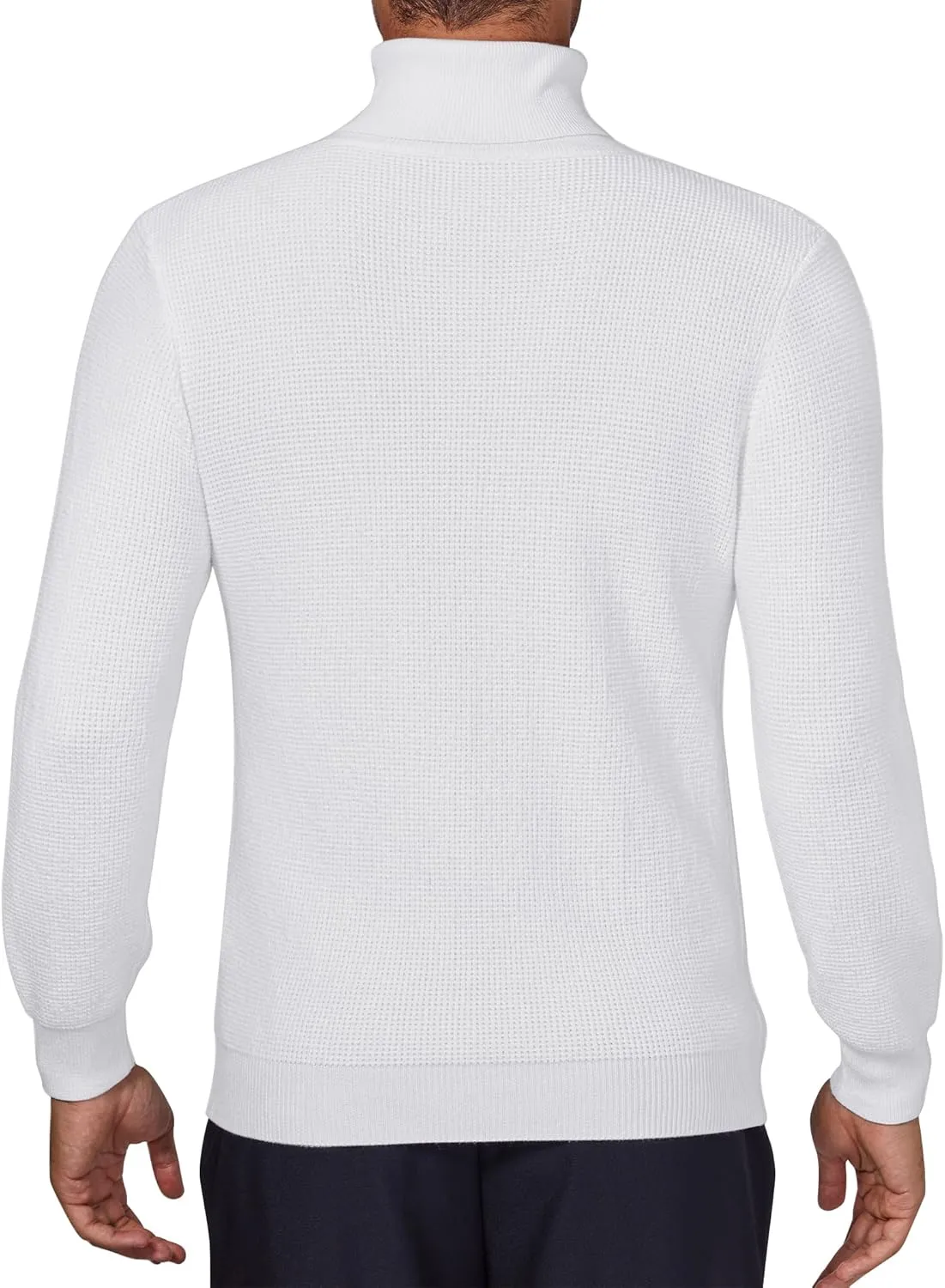 DEMEANOR Men's Turtleneck Pullover Sweaters for Men Waffle Knit Long Sleeve Thermal Turtle Neck Warm Sweaters for Men