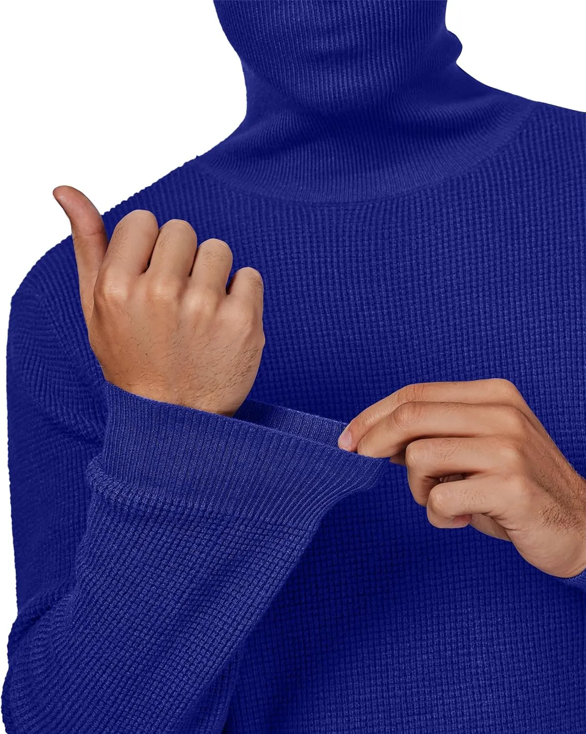 DEMEANOR Men's Turtleneck Pullover Sweaters for Men Waffle Knit Long Sleeve Thermal Turtle Neck Warm Sweaters for Men