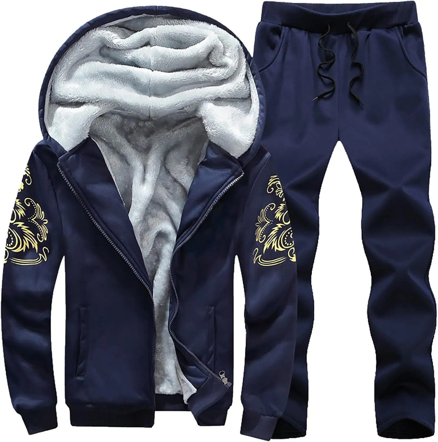 Deportivos para New Men's Baseball Wear Casual Cardigan Coat Matching Color Sports Pants Suit Sweat Pants Sweat