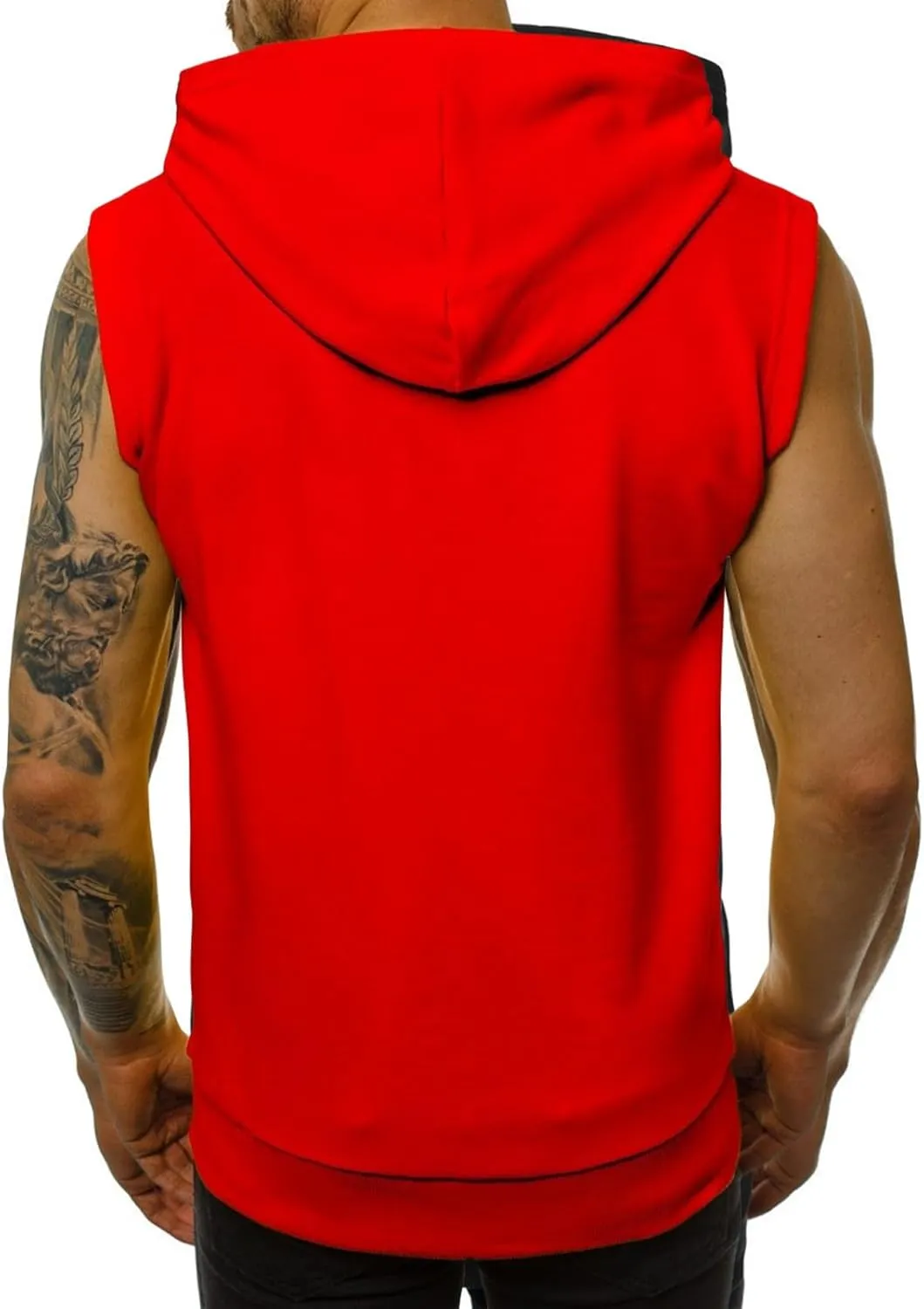 evzosrz Mens Workout Hoodies Full Zip Hooded Tank Tops Fashion Sleeveless Bodybuilding Fitness Muscle Tees Shirt with Pocket