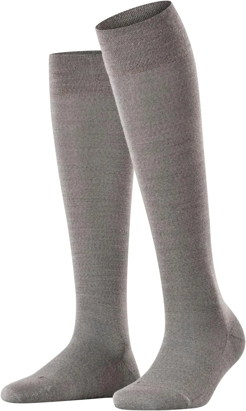 Falke, Womens, Sensitive Berlin Knee Length, Light Grey Melange, 5-7.5