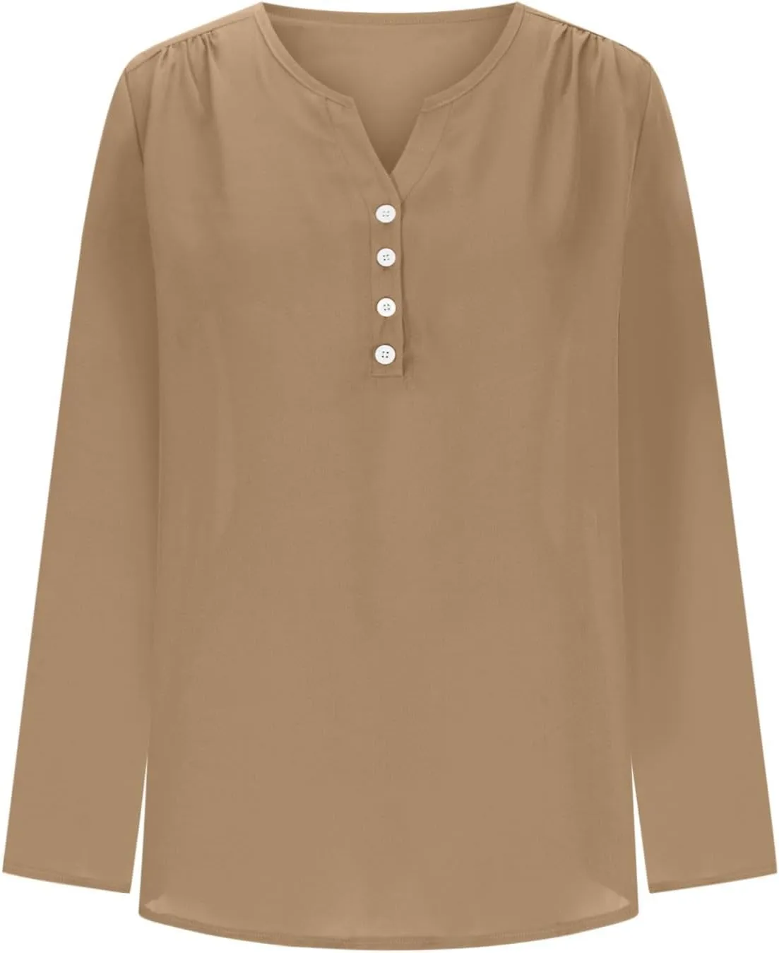 Fall Tops for Women 2024 Rolled Up Long Sleeve V Neck Button Down T Shirts Business Casual Work Chiffon Tunic Blouse