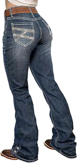 Flamingals Boot Cut Jeans for Women Trendy Tummy Control High Waist Jean Flare Jeans Skinny Denim Pants