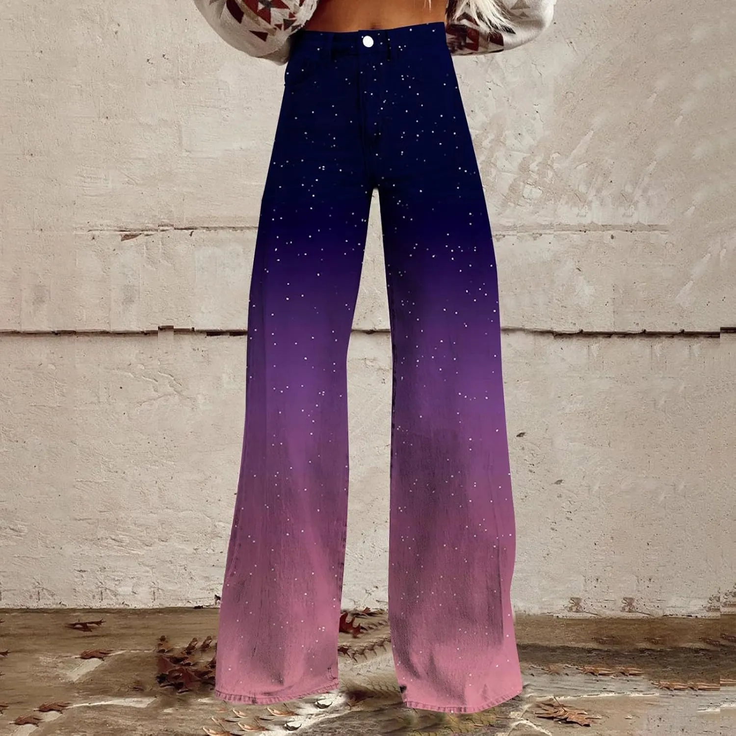 Flare Jeans for Women 2025 Summer Wide Leg Casual Jeans Vintage High Waisted Straight Stretch Pants with Pockets