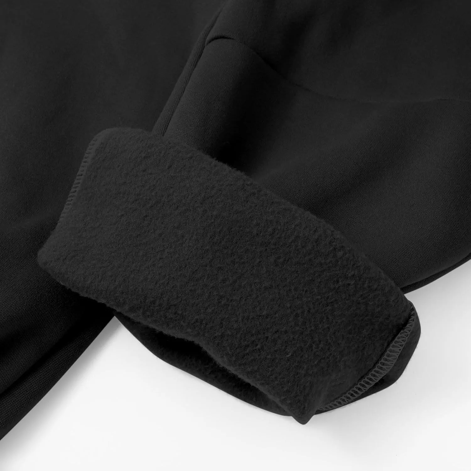 Fleece Lined Sweatpants Sherpa Cargo Pants Thermal High Waisted Joggers Cinch Bottom Drawstring Trousers with Pockets
