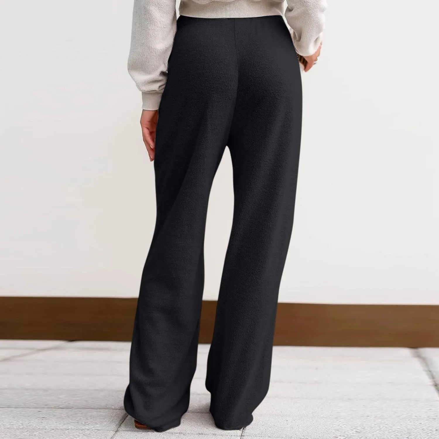 Fleece Lined Sweatpants Women Wide Leg Sweatpants Baggy Fleece Joggers Loose High Waisted Workout Lounge Pants