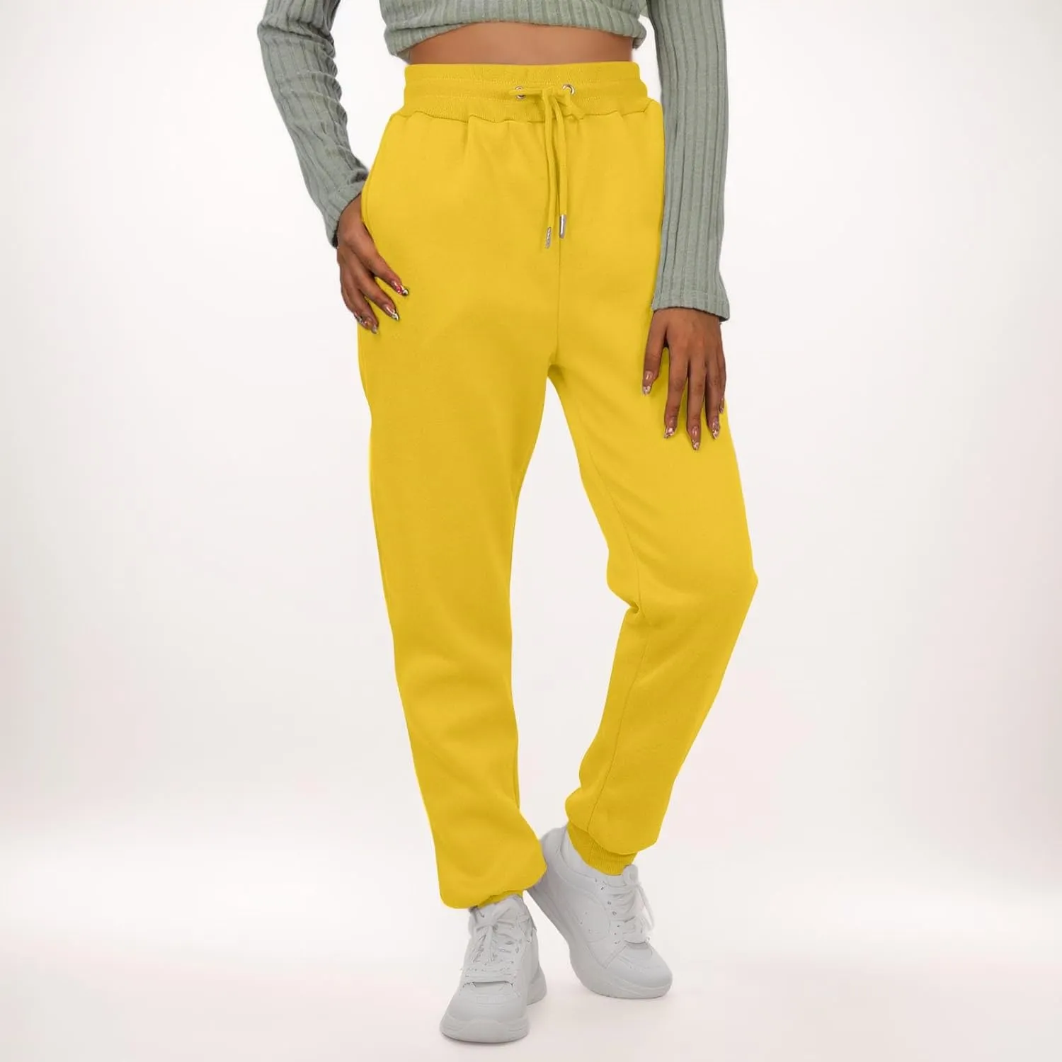 Fleece Sweat Pants for Womens Joggers with Pockets Comfy Elastic High Waisted Y2k Lounge Athletic Workout Pants