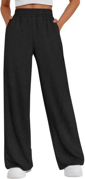 Fleece Sweatpants Women Comfy Soft High Waisted Joggers Baggy Sweatpants Athletic Elastic Waist Pants