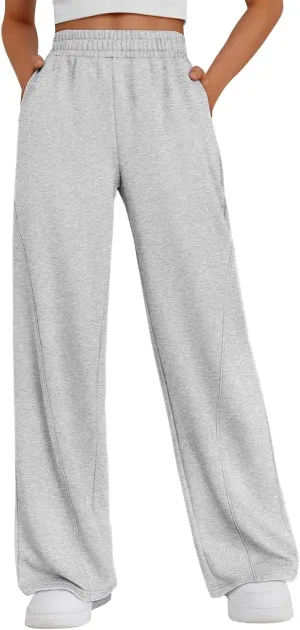 Fleece Sweatpants Women Comfy Soft High Waisted Joggers Baggy Sweatpants Athletic Elastic Waist Pants