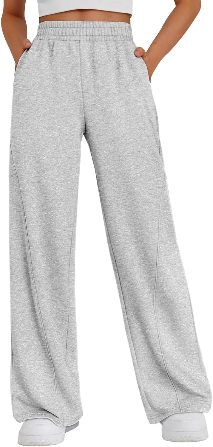 Fleece Sweatpants Women Comfy Soft High Waisted Joggers Baggy Sweatpants Athletic Elastic Waist Pants