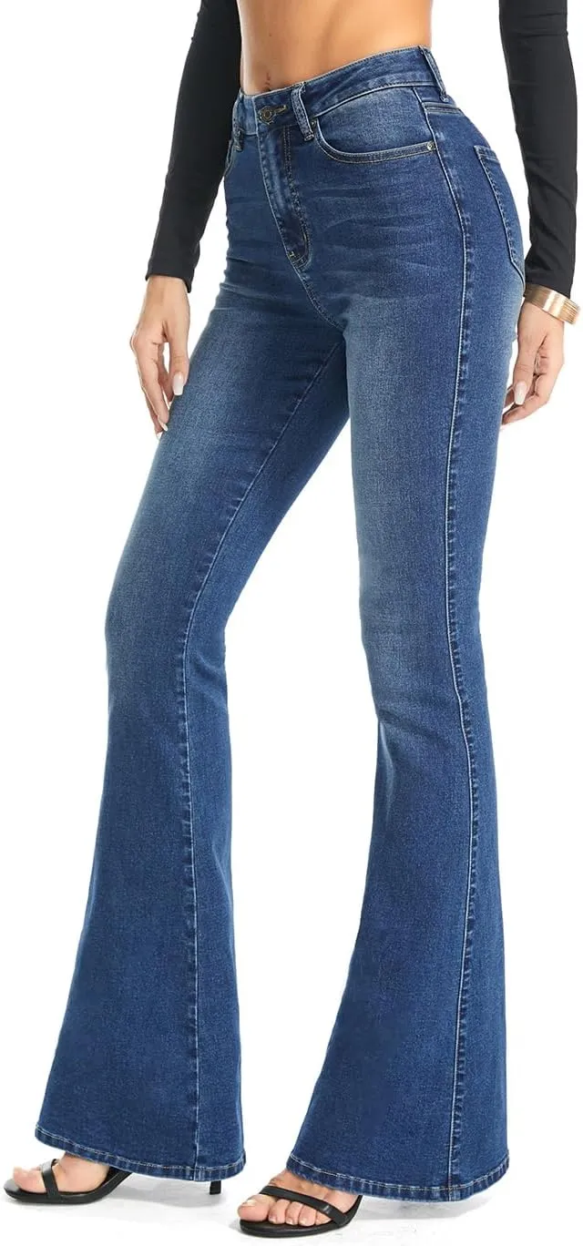 FLYING BANANA Women's Curvy Stretchy Bootcut Flare Denin Jeans