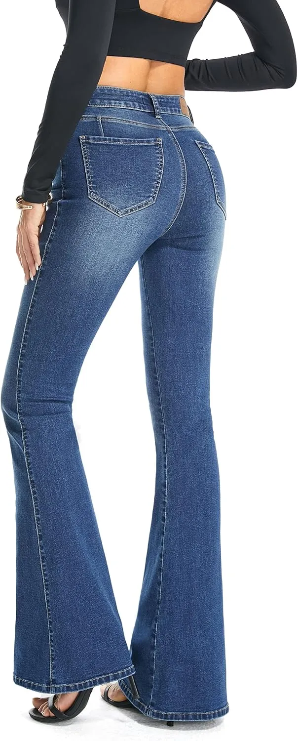 FLYING BANANA Women's Curvy Stretchy Bootcut Flare Denin Jeans