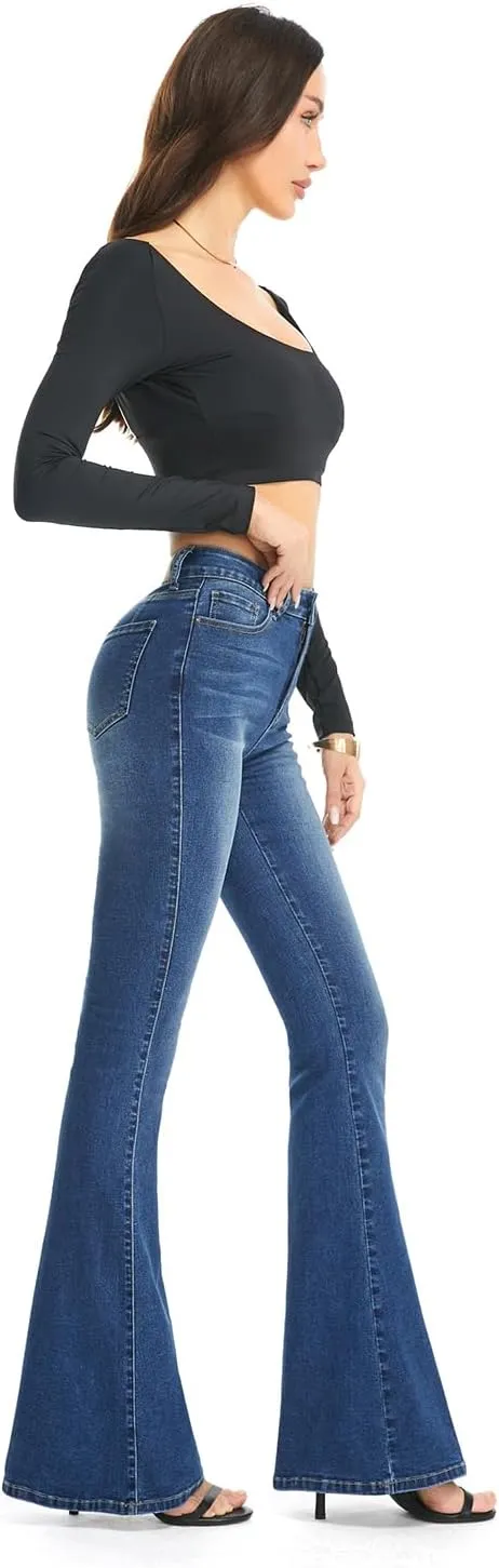 FLYING BANANA Women's Curvy Stretchy Bootcut Flare Denin Jeans
