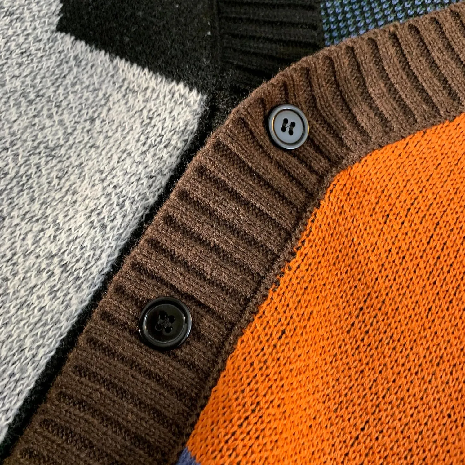 GURUNVANI Cardigan Sweater for Men Knitted Long Sleeve Sweaters with Buttons