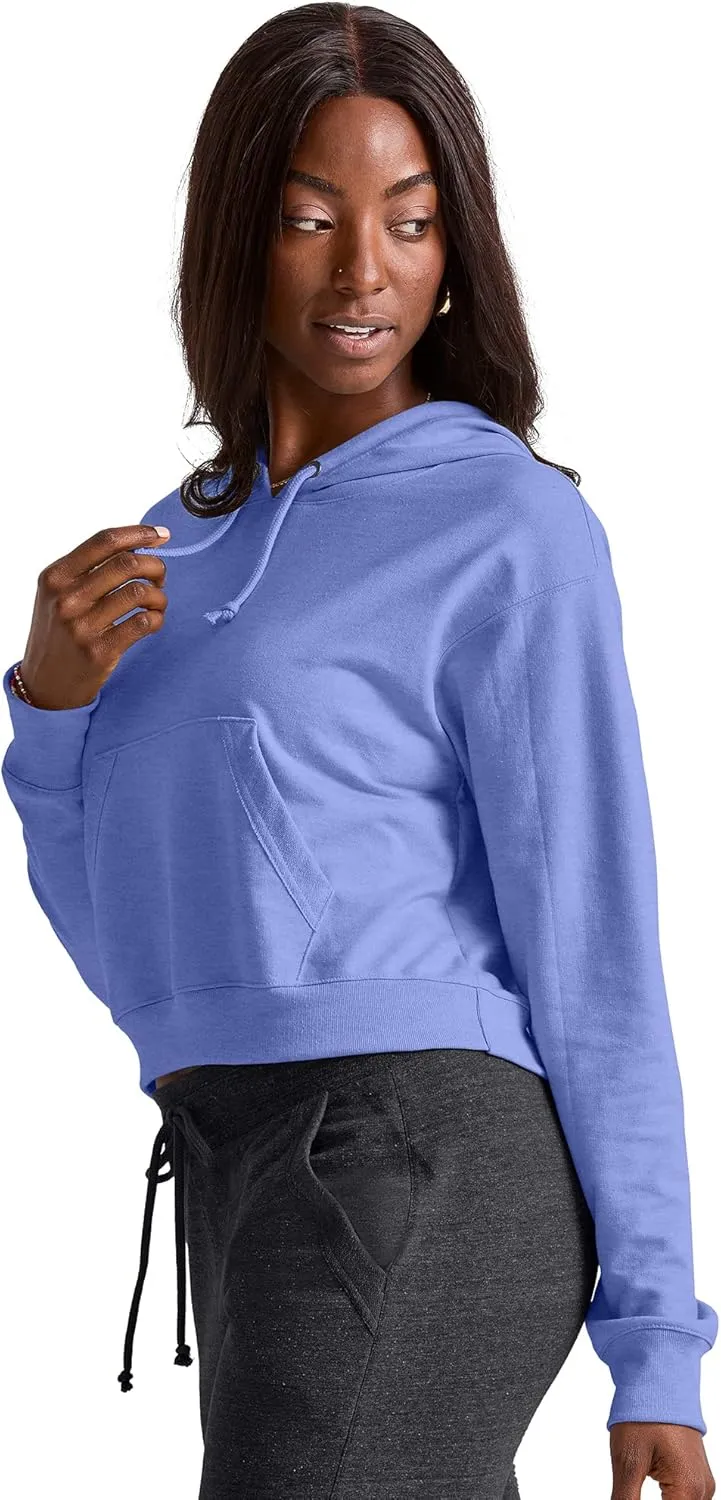 Hanes Women's Originals Pullover Cropped Hoodie, French Terry Hooded Sweatshirt