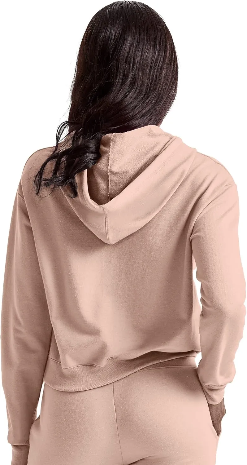 Hanes Women's Originals Pullover Cropped Hoodie, French Terry Hooded Sweatshirt