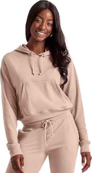 Hanes Women's Originals Pullover Cropped Hoodie, French Terry Hooded Sweatshirt