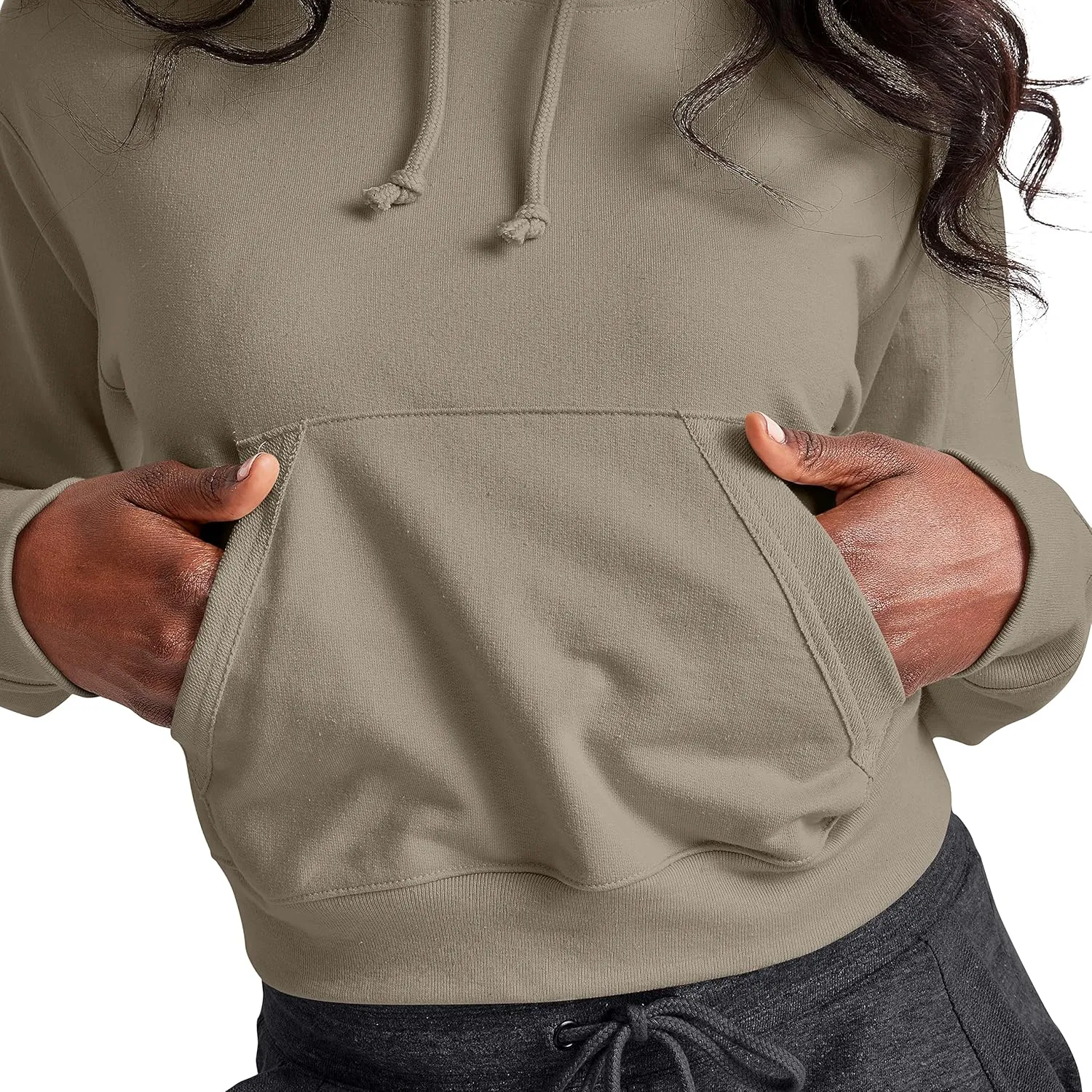 Hanes Women's Originals Pullover Cropped Hoodie, French Terry Hooded Sweatshirt