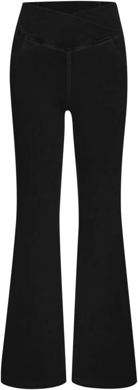 High Waisted Stretchy Flare Jeans for Women Trendy 2024 Bootcut Bell Bottom Jeans V Cross Tummy Control Flare Pants