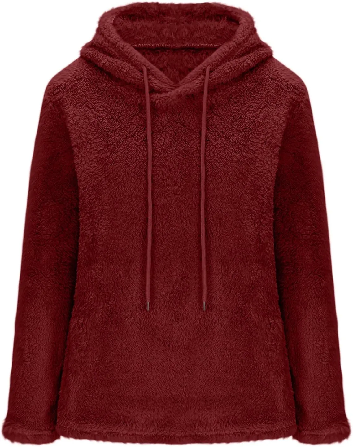 Hooded Sweatshirt for Women Trendy Loose Fit Long Sleeve Solid Color Sweaters Comfort Casual Drawstring Hoodies