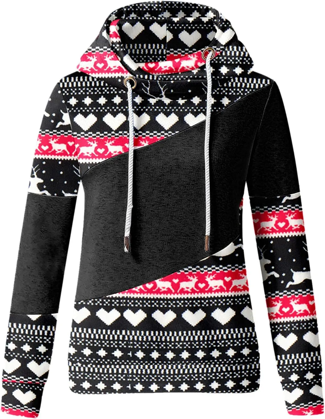 Hoodies for Women High Neck Hooded Sweatshirts Fall Winter Warm Hooded Sweatshirt Long Sleeve Drawstring Pullover Tops