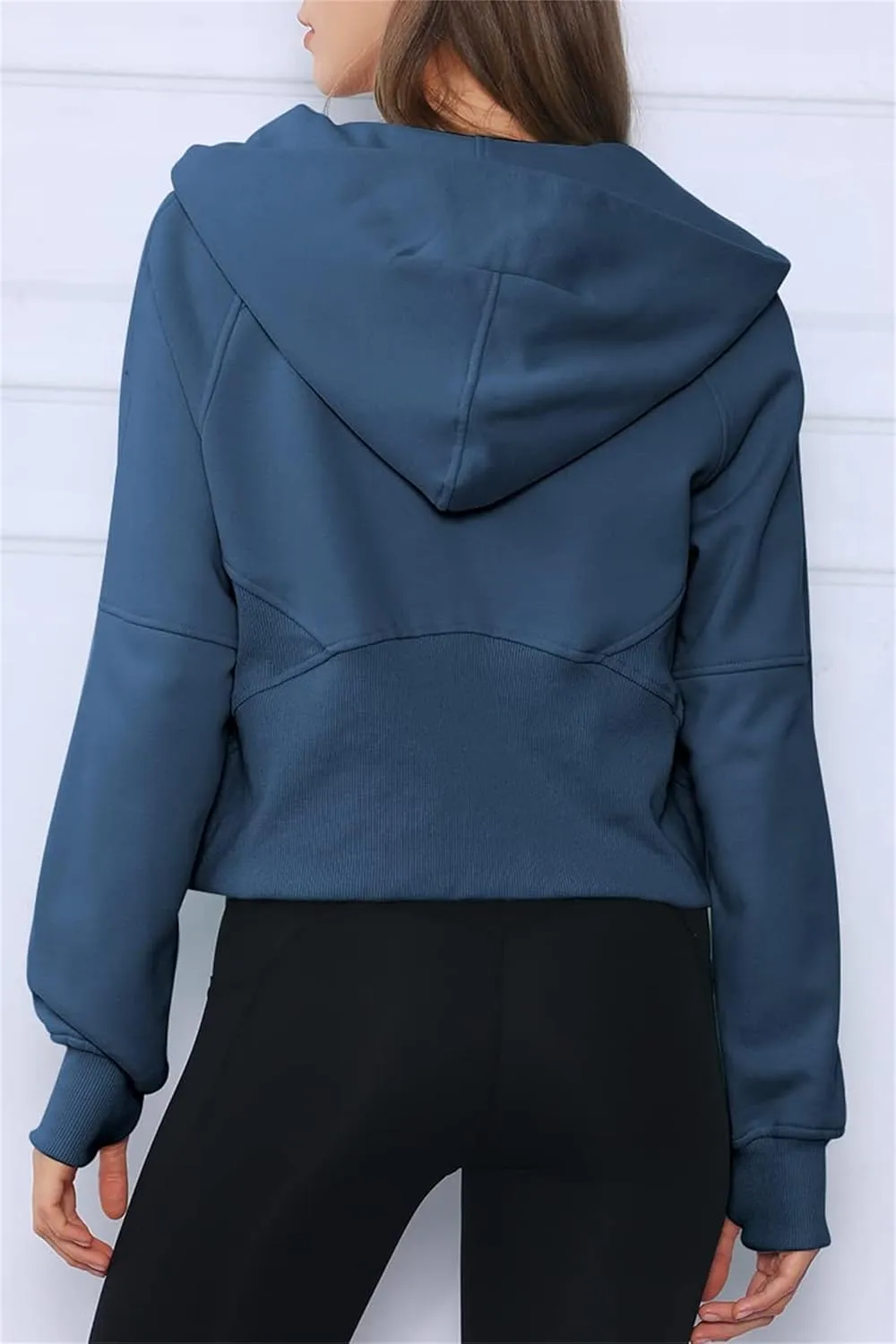 Hoodies Sweatshirts for Women Quarter Half Zip Cropped Fleece Pullover Casual Loose Long Sleeve Tops