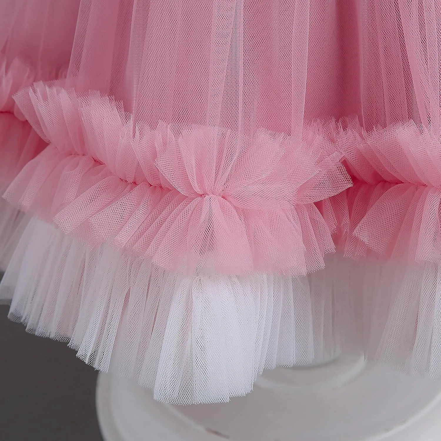 IBTOM CASTLE Toddler Flower Girls Tulle Dress Sleeveless Princess Tutu Dress Birthday Party Wedding Pageant Gown