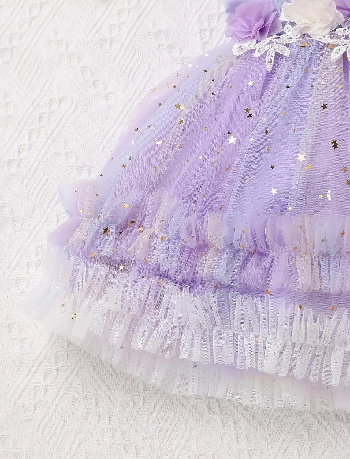 IBTOM CASTLE Toddler Flower Girls Tulle Dress Sleeveless Princess Tutu Dress Birthday Party Wedding Pageant Gown