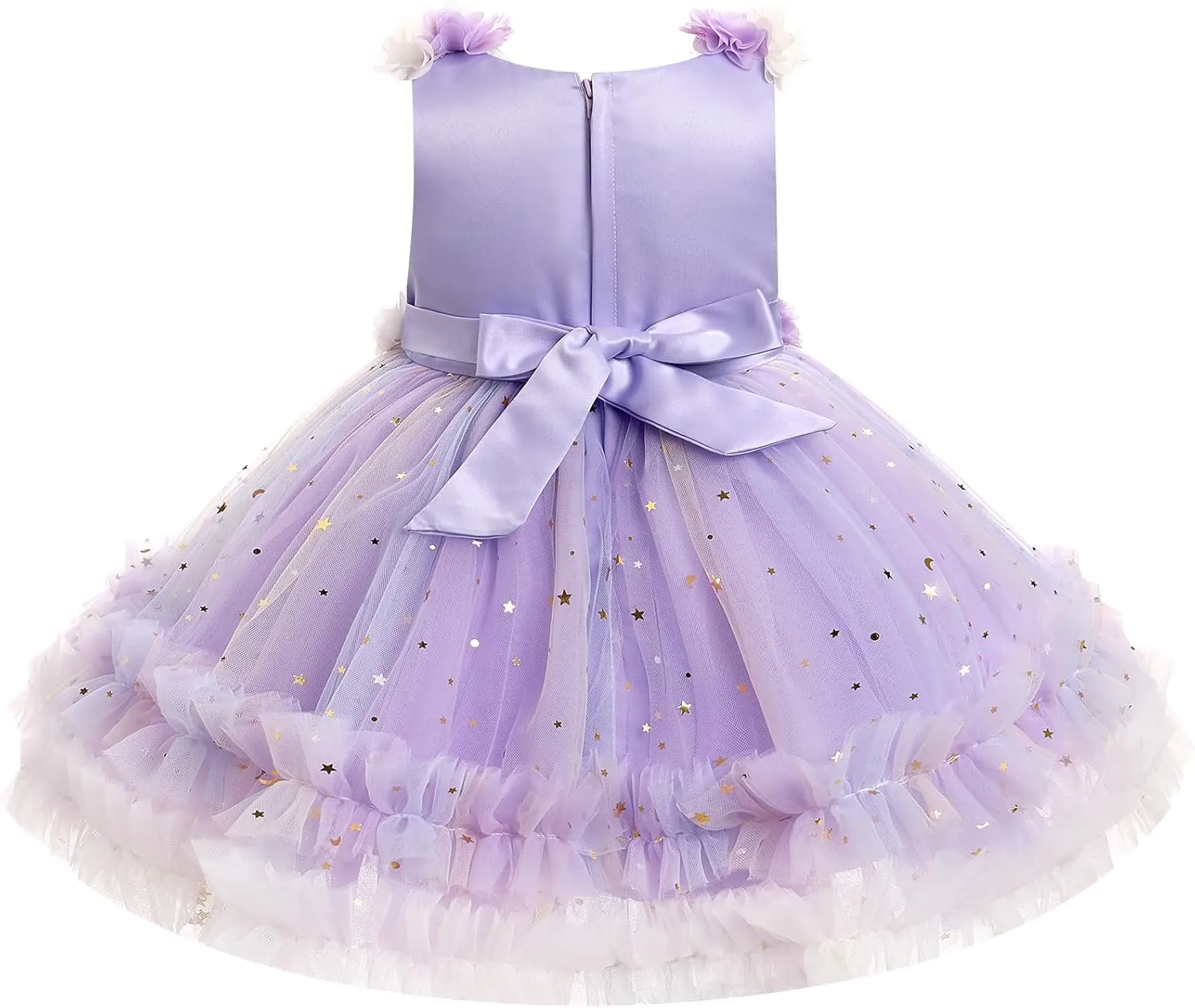 IBTOM CASTLE Toddler Flower Girls Tulle Dress Sleeveless Princess Tutu Dress Birthday Party Wedding Pageant Gown