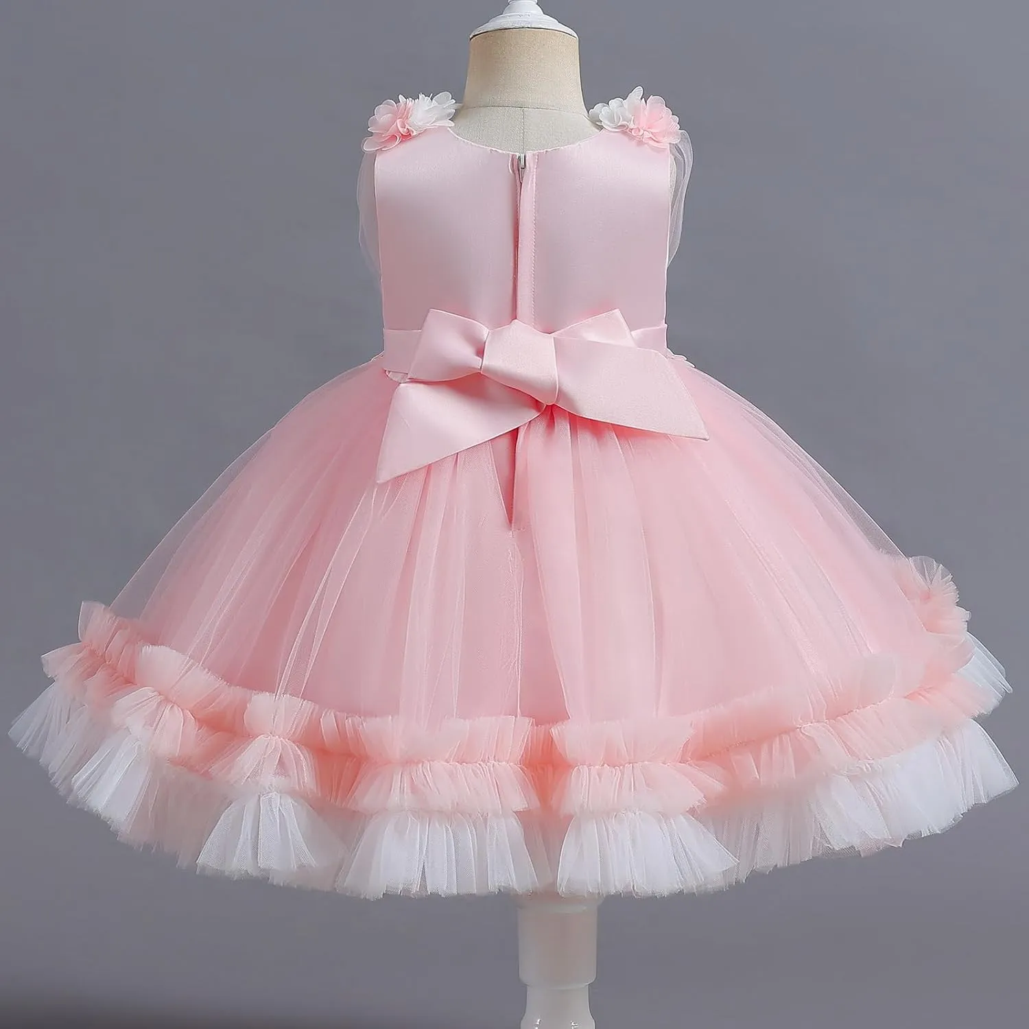 IBTOM CASTLE Toddler Flower Girls Tulle Dress Sleeveless Princess Tutu Dress Birthday Party Wedding Pageant Gown