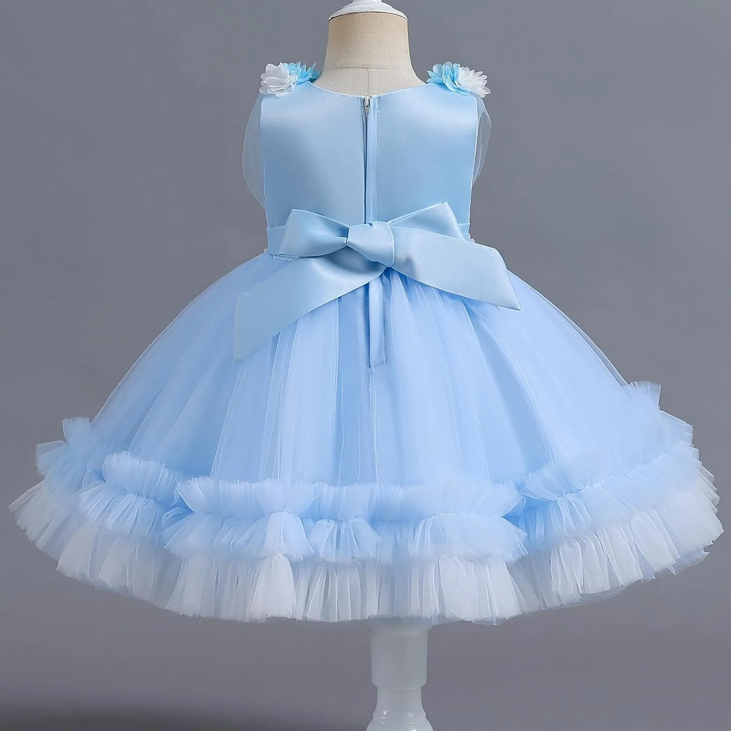 IBTOM CASTLE Toddler Flower Girls Tulle Dress Sleeveless Princess Tutu Dress Birthday Party Wedding Pageant Gown