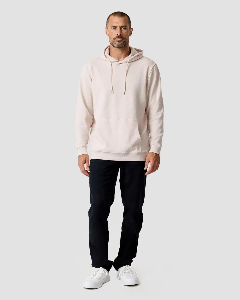 INTO THE AM Waffle Knit Pullover Hoodie for Men S-4XL Slim Fit Fall Knitted Waffleknit Textured Thermal Hooded Sweater