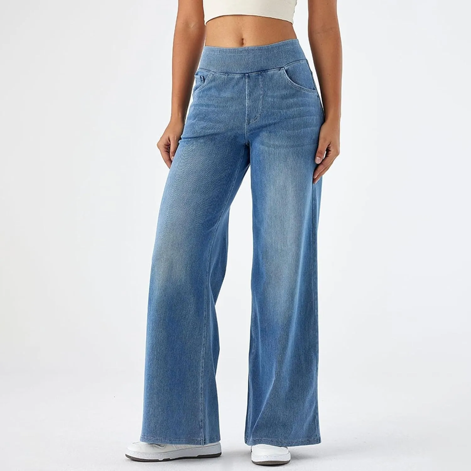 Jeans for Women 2025 Summer Trendy Boyfriend High Waisted Cargo Sweatpants Vintage Stretchy Pull On Denim Pants