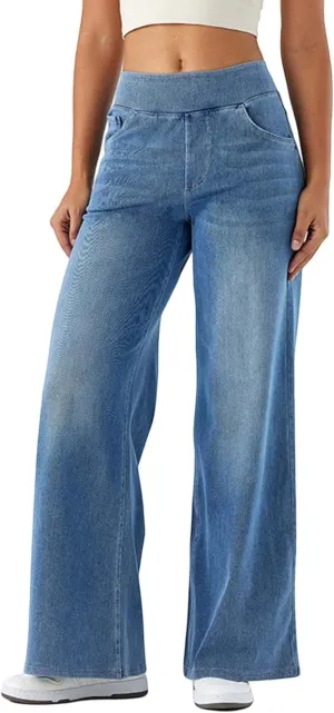 Jeans for Women 2025 Summer Trendy Boyfriend High Waisted Cargo Sweatpants Vintage Stretchy Pull On Denim Pants