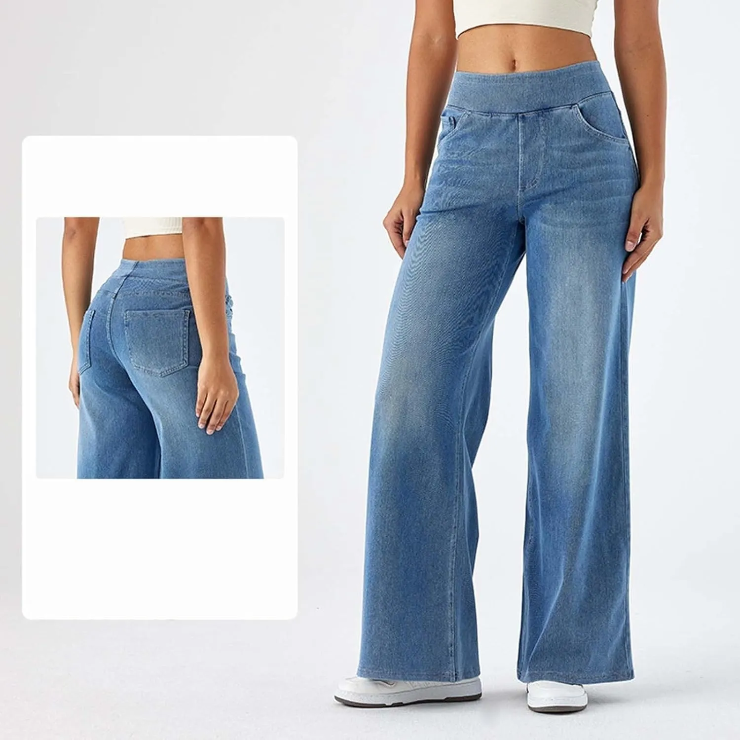 Jeans for Women 2025 Summer Trendy Boyfriend High Waisted Cargo Sweatpants Vintage Stretchy Pull On Denim Pants