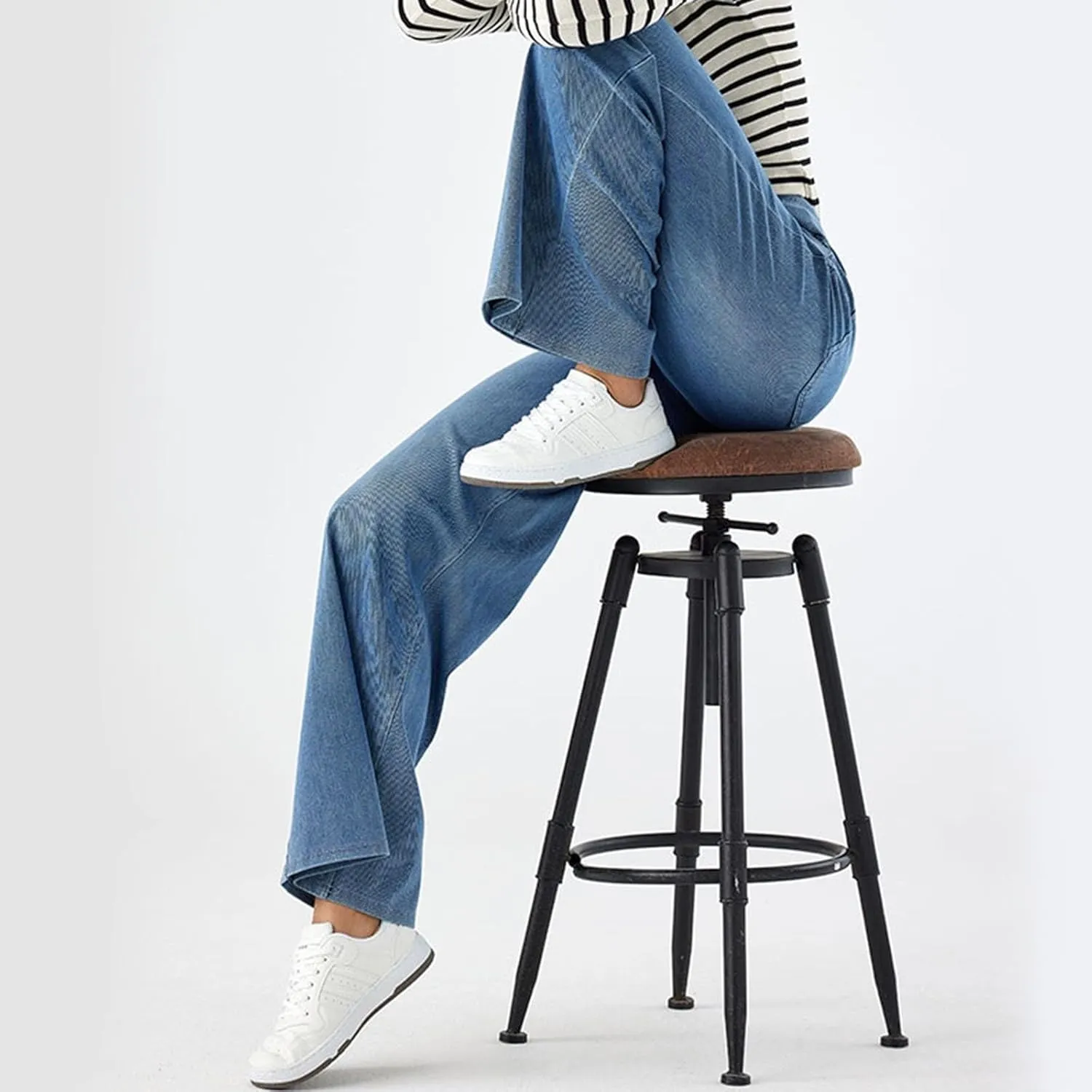 Jeans for Women 2025 Summer Trendy Boyfriend High Waisted Cargo Sweatpants Vintage Stretchy Pull On Denim Pants