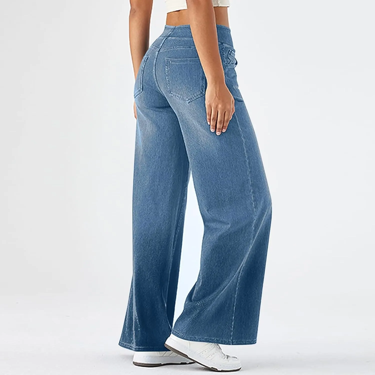 Jeans for Women 2025 Summer Trendy Boyfriend High Waisted Cargo Sweatpants Vintage Stretchy Pull On Denim Pants