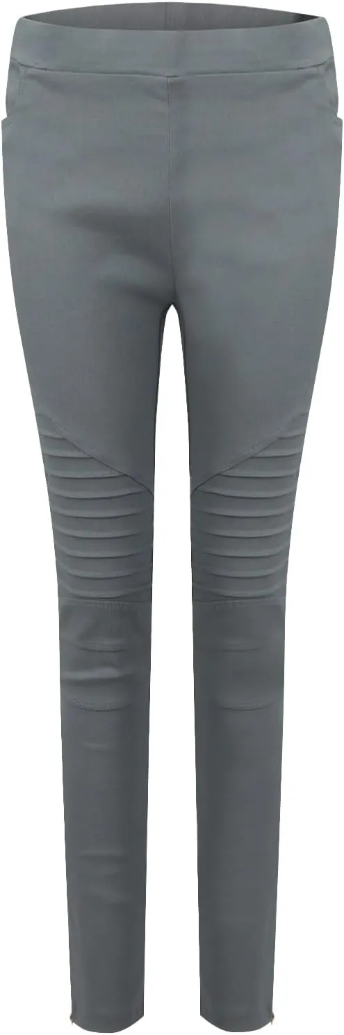 Jeggings for Women High Waist Tummy Control Pull On Jeans,Stretch Skinny Stripe Zipper Jeans Leggings with Pockets