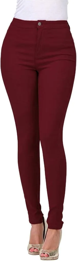 Jeggings for Women with Pocket High Waisted Button Fly Skinny Mom Jeans Tummy Control Stretchy Denim Pencil Pants