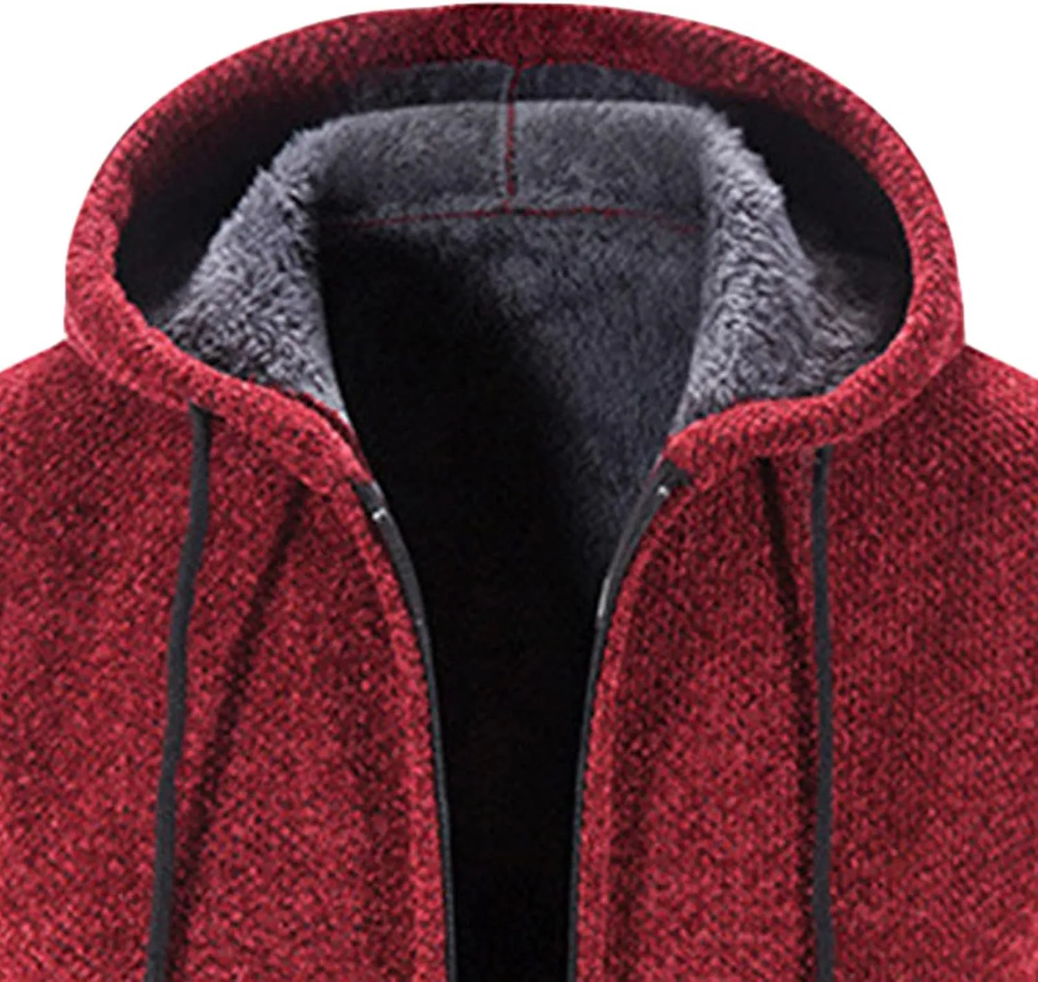 JEShifangjiusu Men'S Shawl Collar Open Front Long Cardigan Loose Drawstring Overcoat Hooded Ribbed Knit Sweater With Pockets