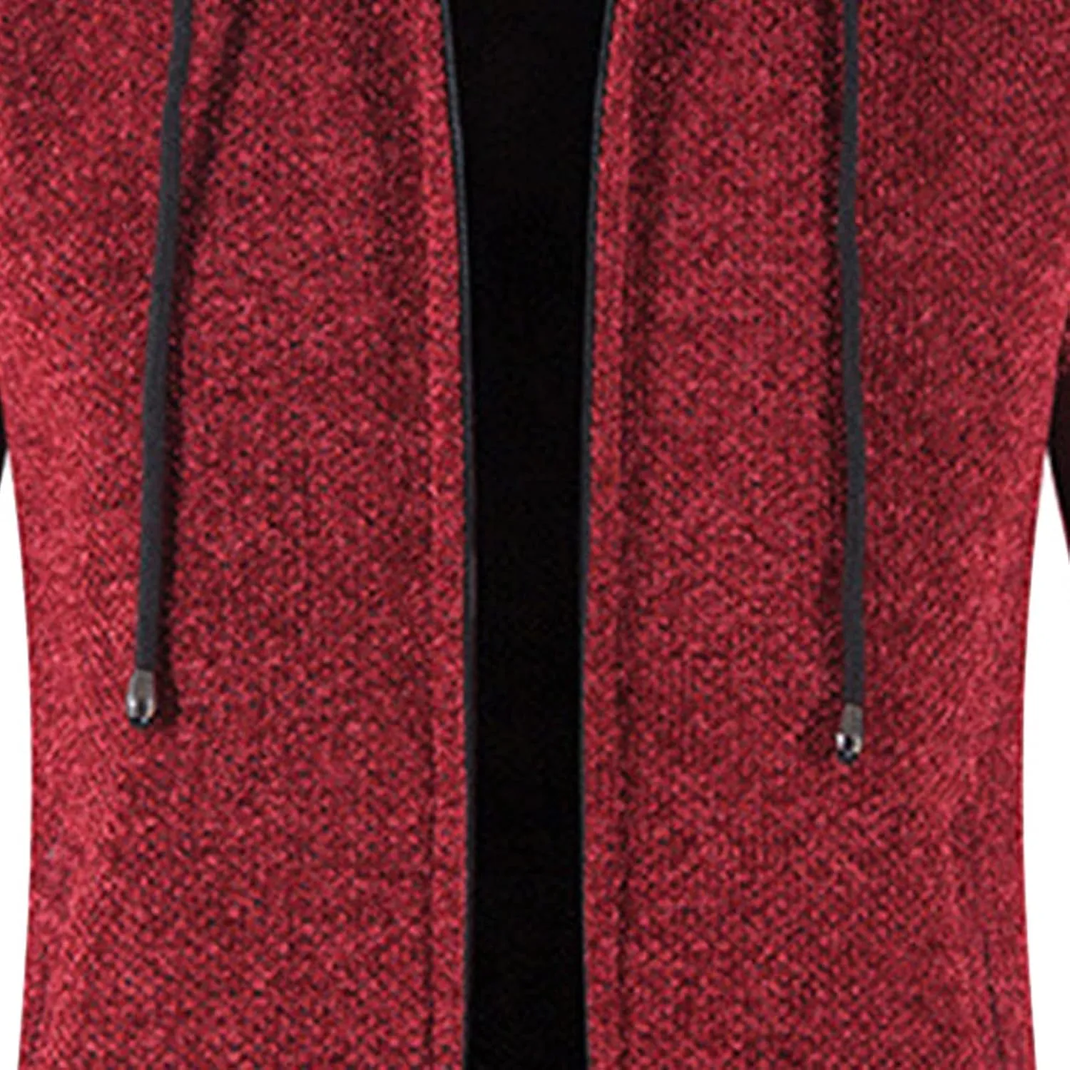 JEShifangjiusu Men'S Shawl Collar Open Front Long Cardigan Loose Drawstring Overcoat Hooded Ribbed Knit Sweater With Pockets