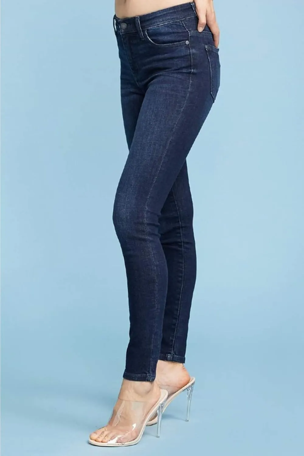 Judy Blue Women's High Waist Skinny Jeans - Super Dark Wash, Stretch Denim, 93% Cotton, Comfortable & Flattering Fit 82132