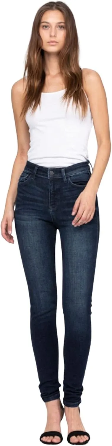 Judy Blue Women's High Waist Skinny Jeans - Super Dark Wash, Stretch Denim, 93% Cotton, Comfortable & Flattering Fit 82132
