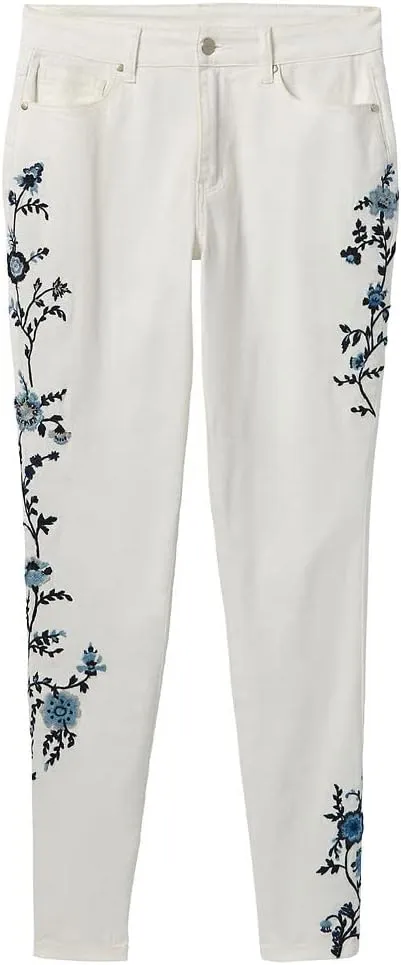 K. Jordan Womens High Waisted Embroidered Skinny Jean, Available in Plus Size